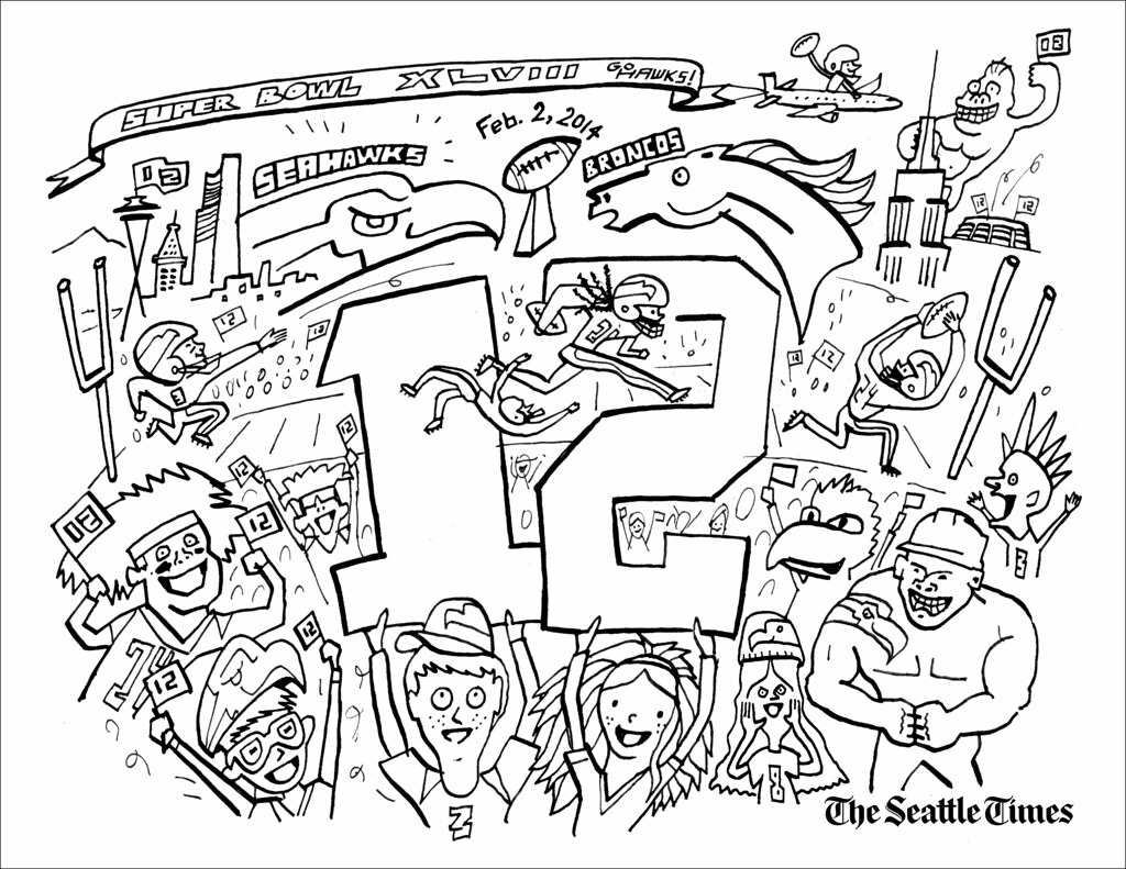 Seahawks coloring page th man kids color your own superâ