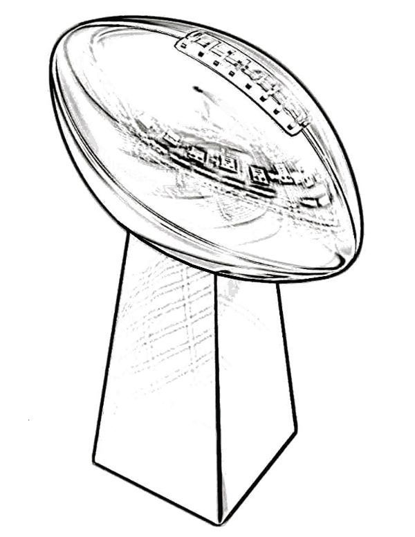 Trophy super bowl coloring page