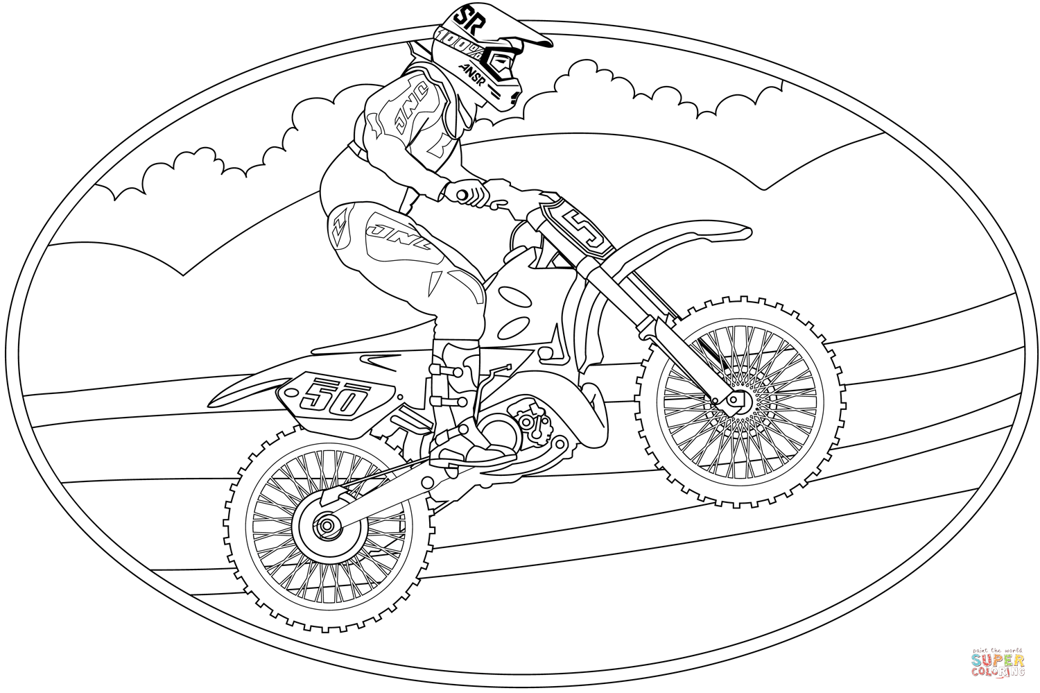 Motocross coloring page free printable coloring pages