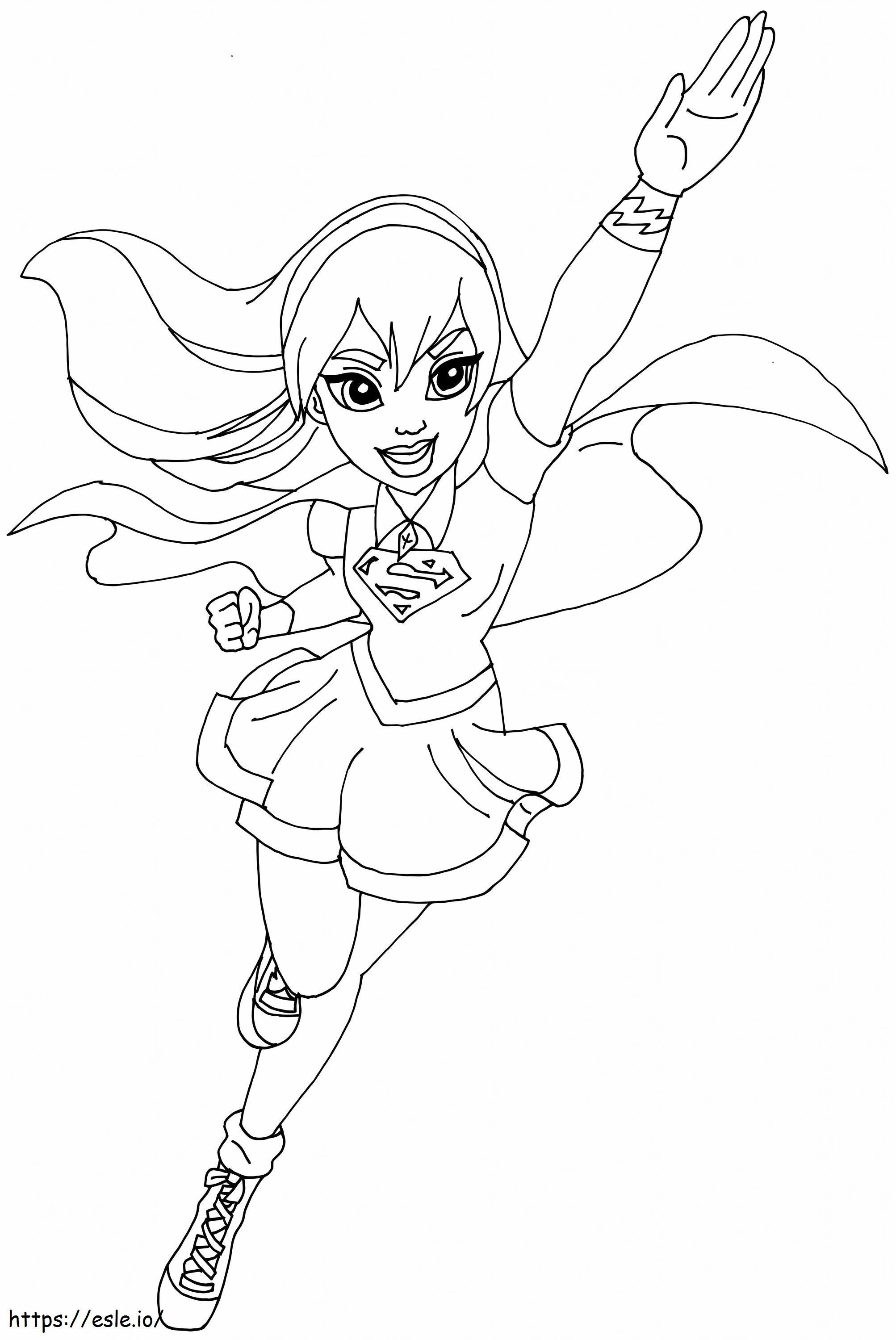 Supergirl dc super hero girls coloring page