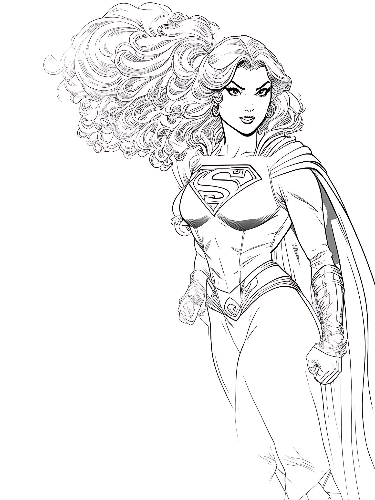 Myndcruzer supergirldrawn by george perez inks by dc style