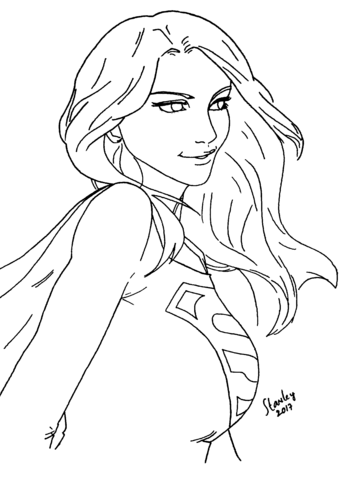 Supergirl coloring page free printable coloring pages