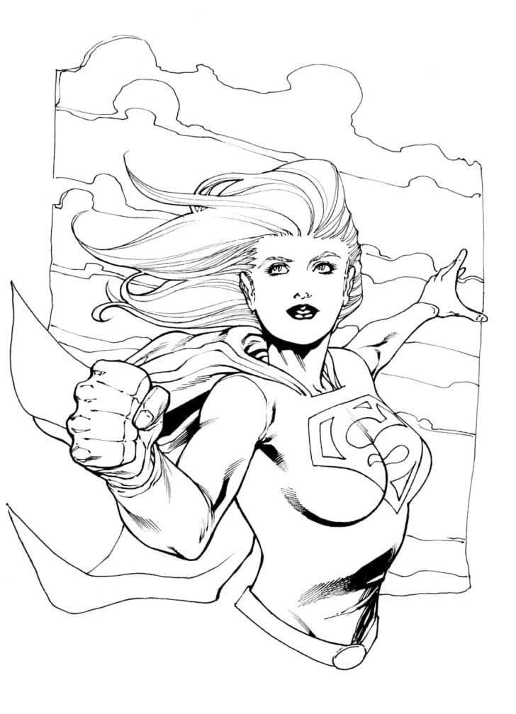 Supergirl dc coloring page