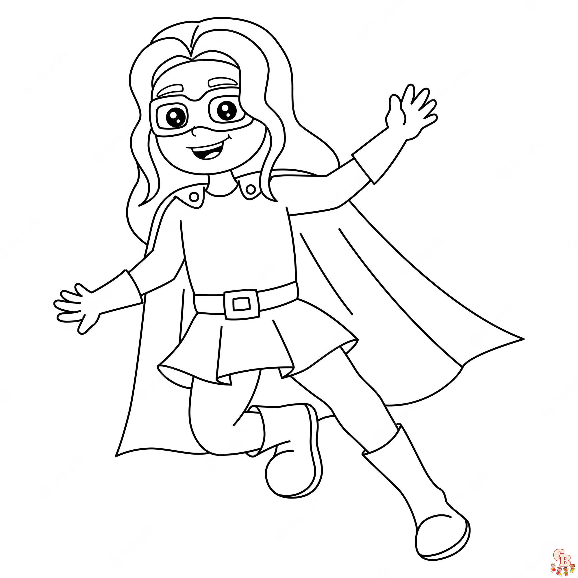 Super girl coloring pages for kids
