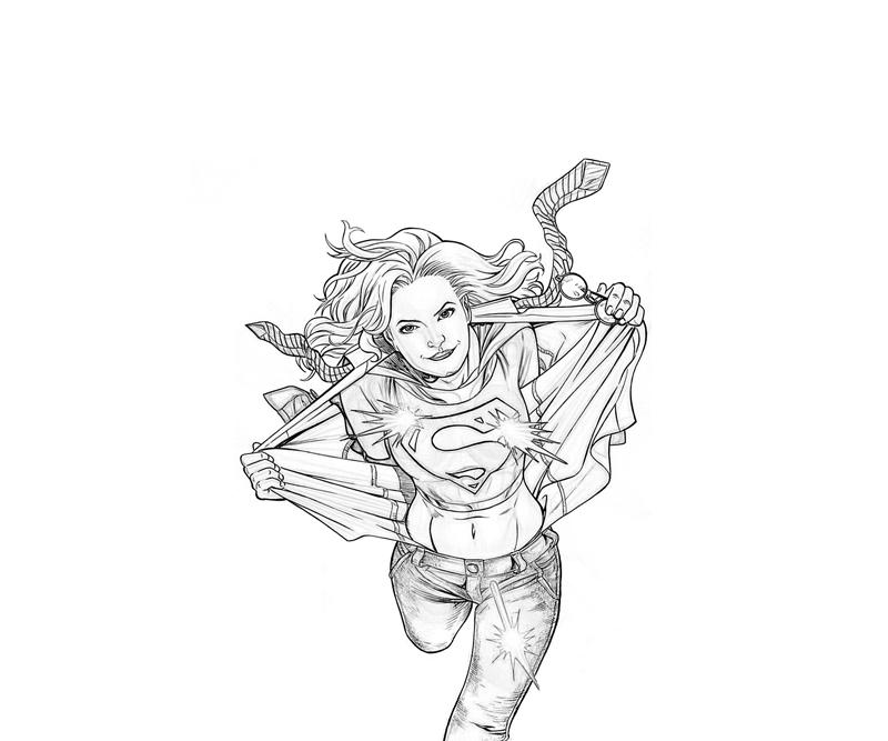 Coloring page supergirl superheroes â printable coloring pages