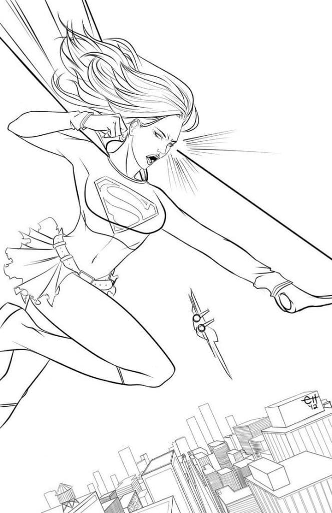 Supergirl dc coloring page