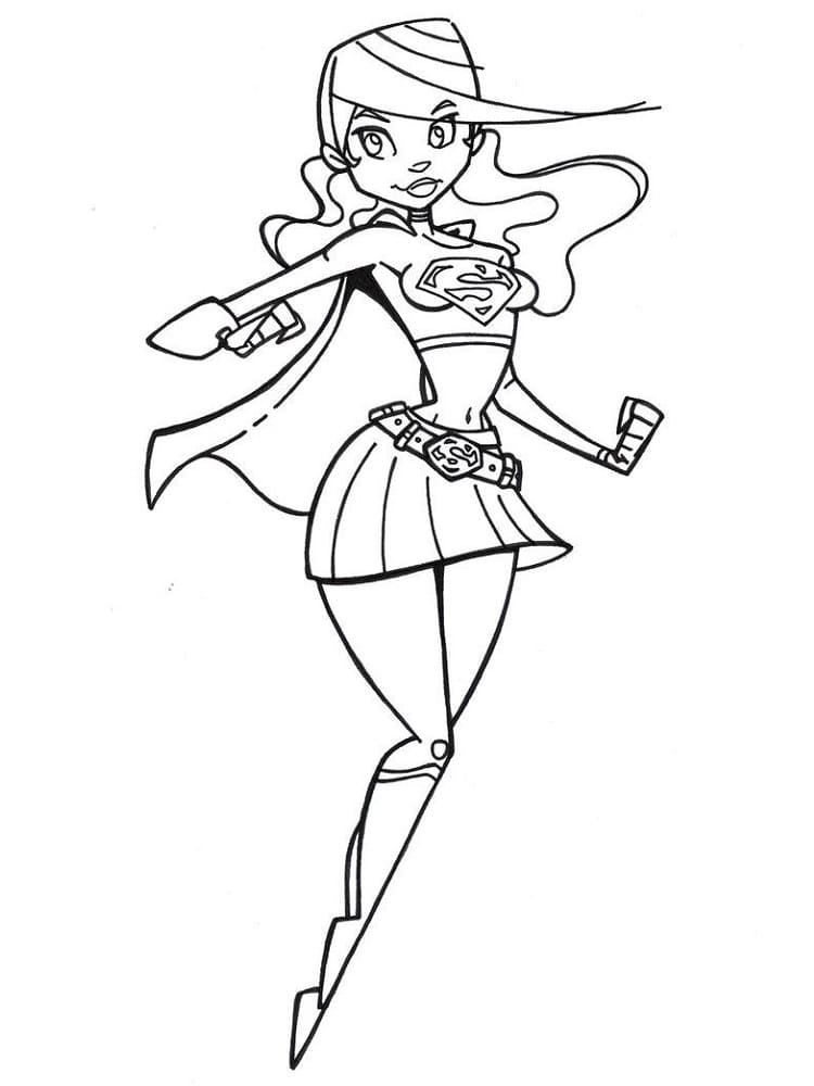 Supergirl in dc ics coloring page