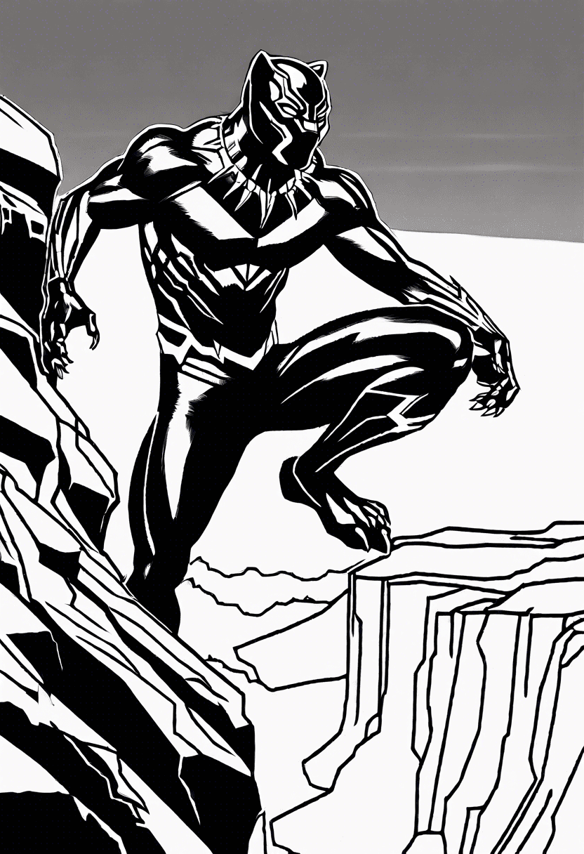 Black panther coloring pages