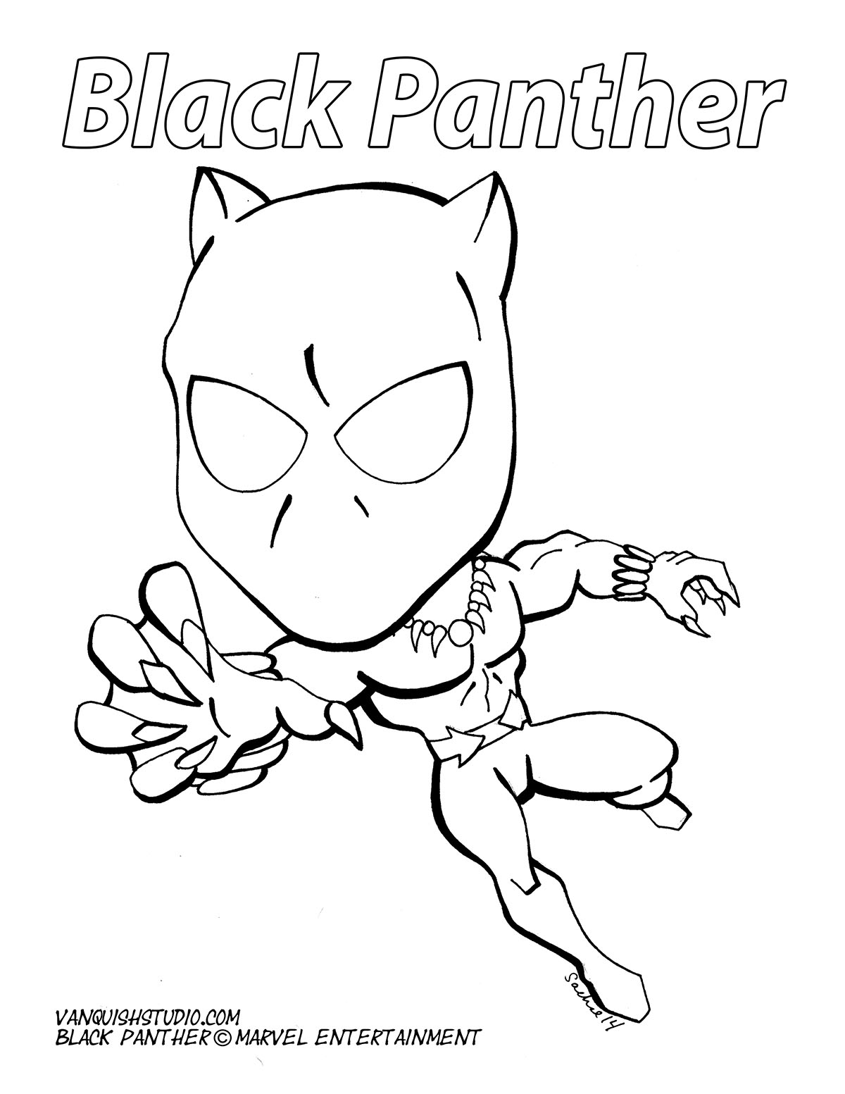 Black panther coloring page vanquish studio