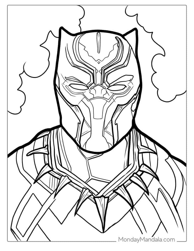 Black panther coloring pages free pdf printables