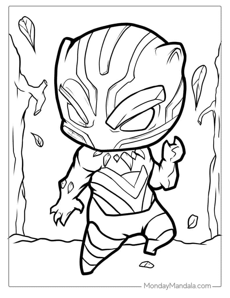 Black panther coloring pages free pdf printables