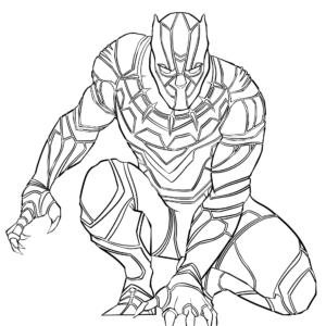 Black panther coloring pages printable for free download