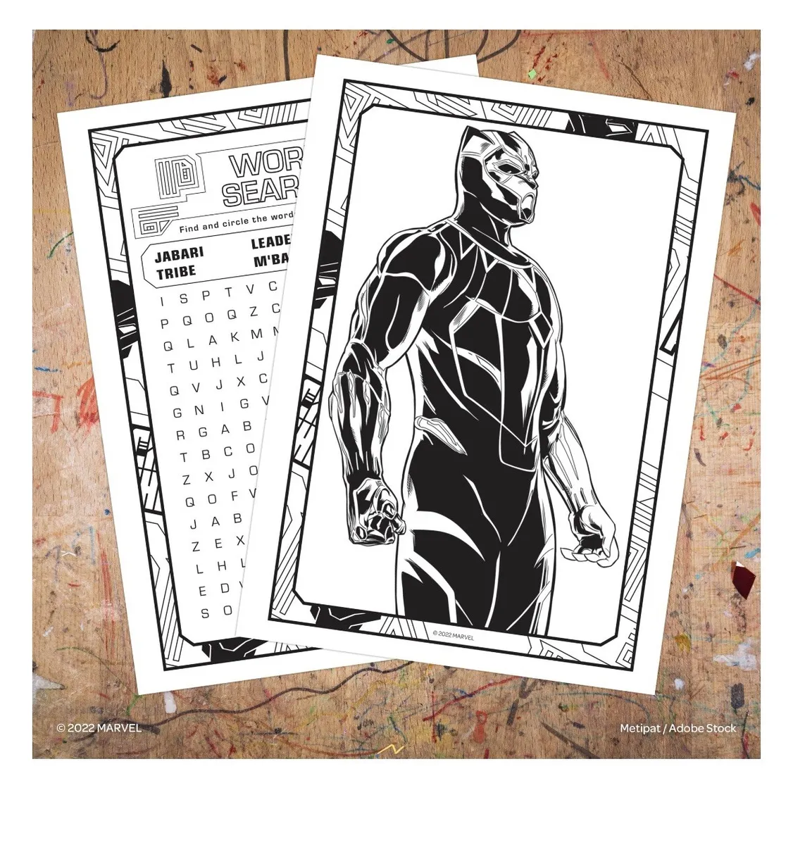 Marvel black panther page coloring and activity book with diy mask paperback