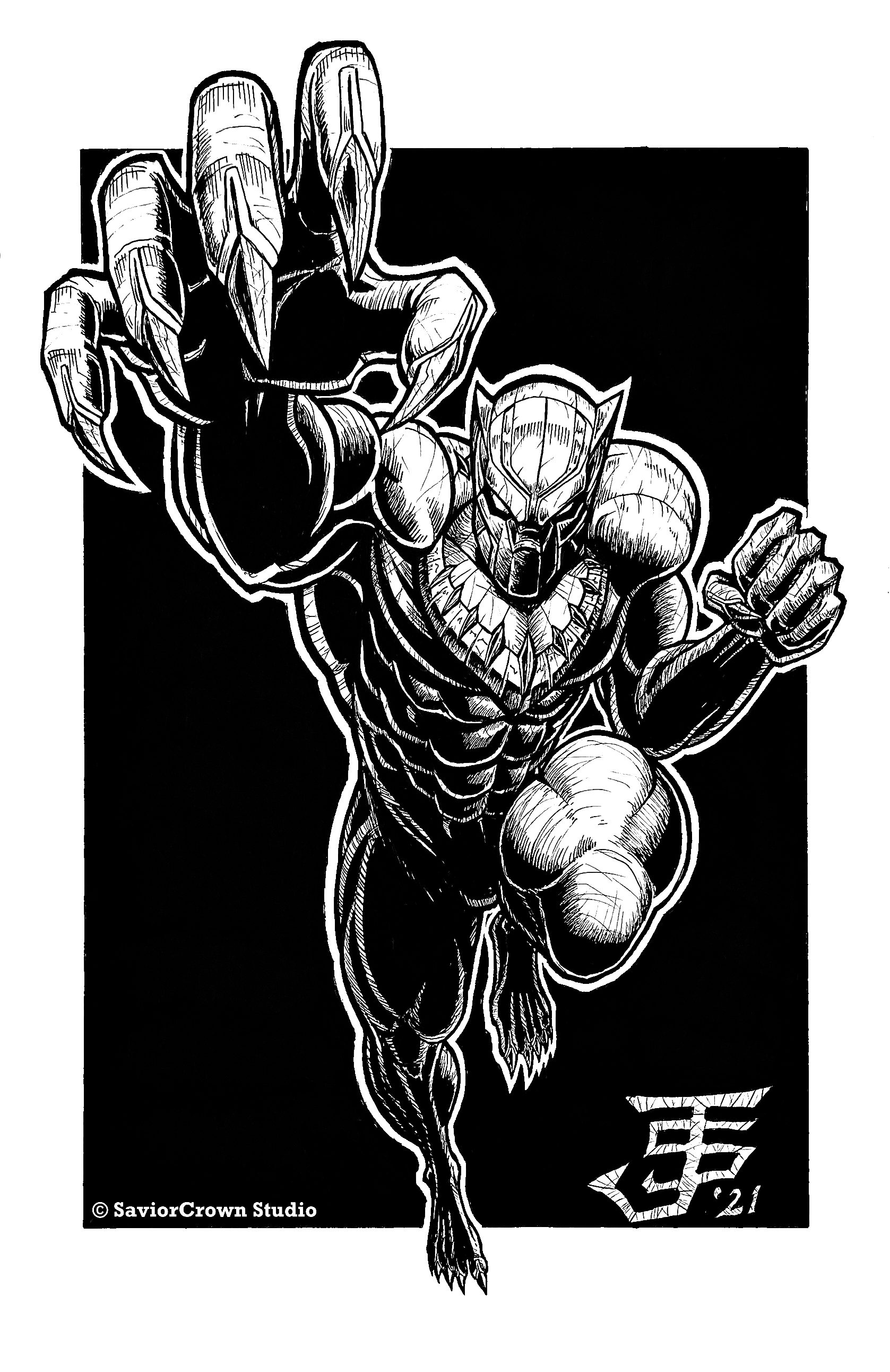 Black panther coloring sheet saviorcrown studio free download borrow and streaming internet