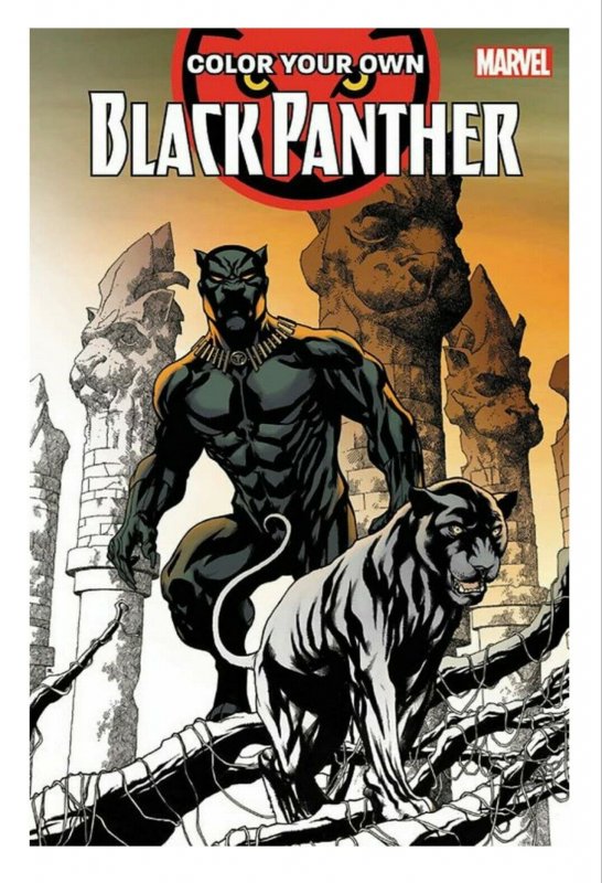 Original color your own black panther coloring book st print marvel ic books