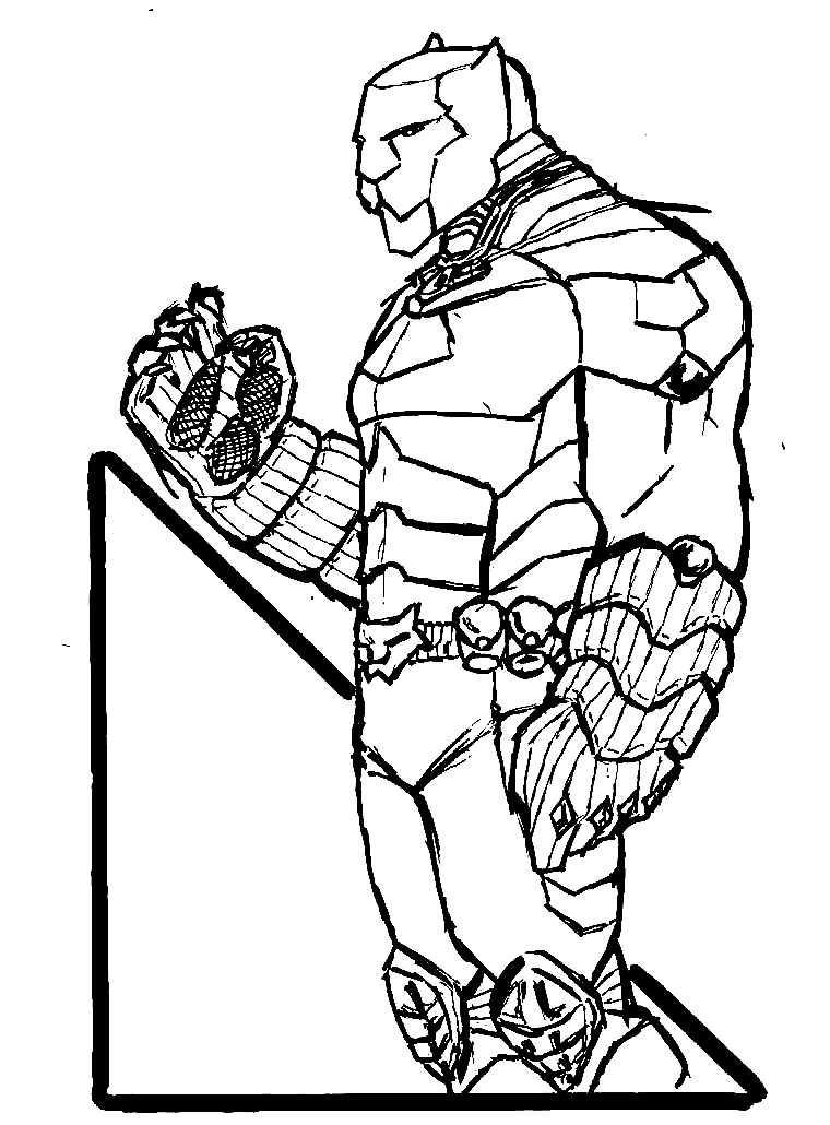 Black panther super hero coloring page