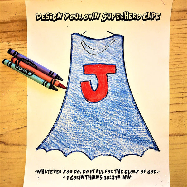 Superhero cape and shield coloring pages