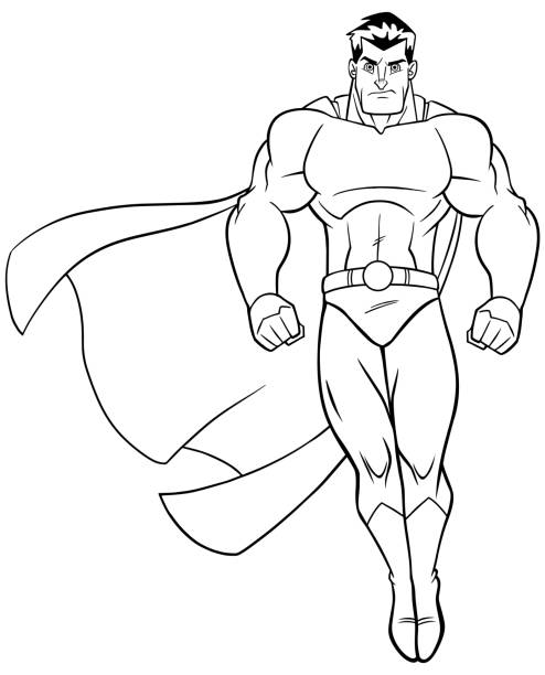 Superhero cape line drawing stock illustrations royalty