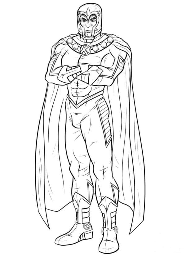 Powerful character from the avengers in a cape coloring page