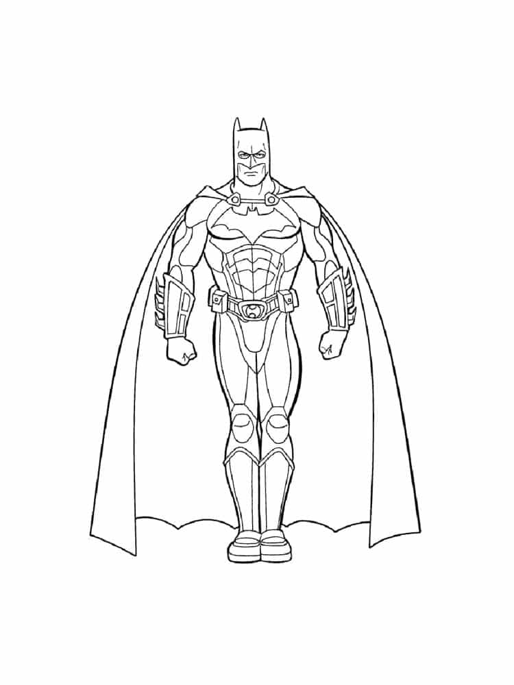 Batman in a cape coloring page