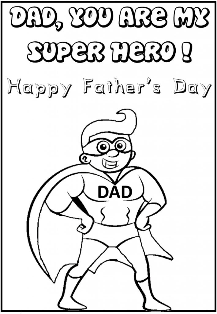 Fathers day colouring pages for kids