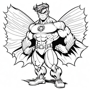 Premium vector animated superhero coloring pages lovable characters for kids