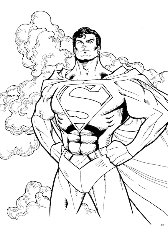 Superhero coloring book pages