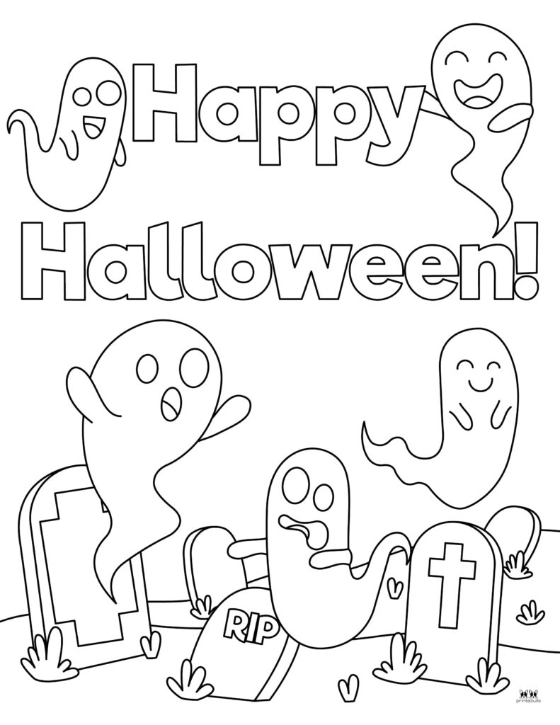 Happy halloween coloring pages