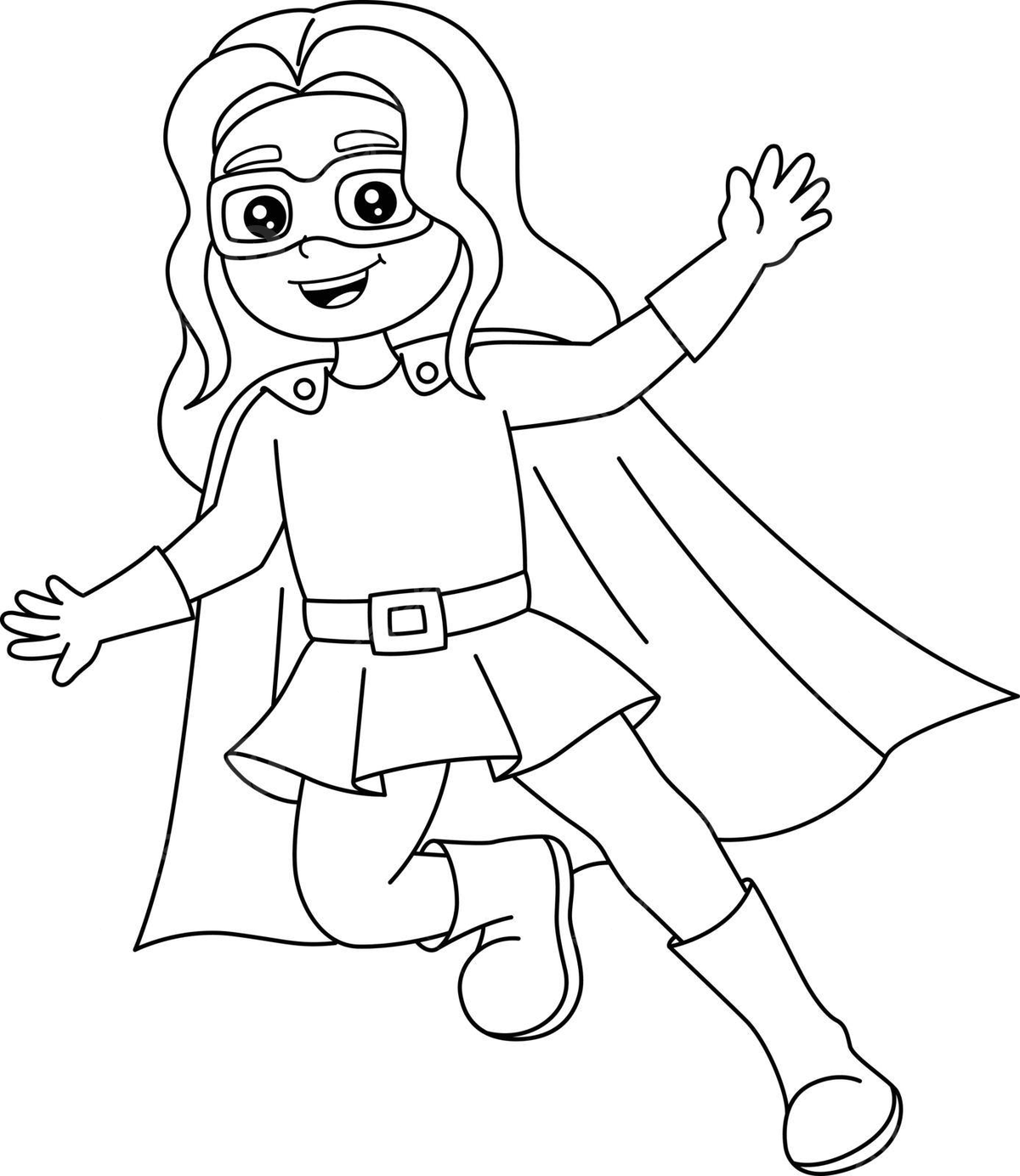 Superhero girl coloring page isolated for kids drawing female graphic vector wing drawing girl drawing female drawing png and vector with transparent background for free download