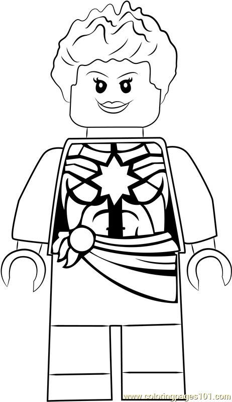 Lego captain marvel aka carol danvers coloring page for kids