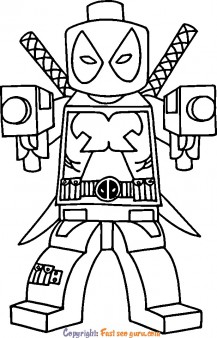 Lego superhero deadpool coloring pictures