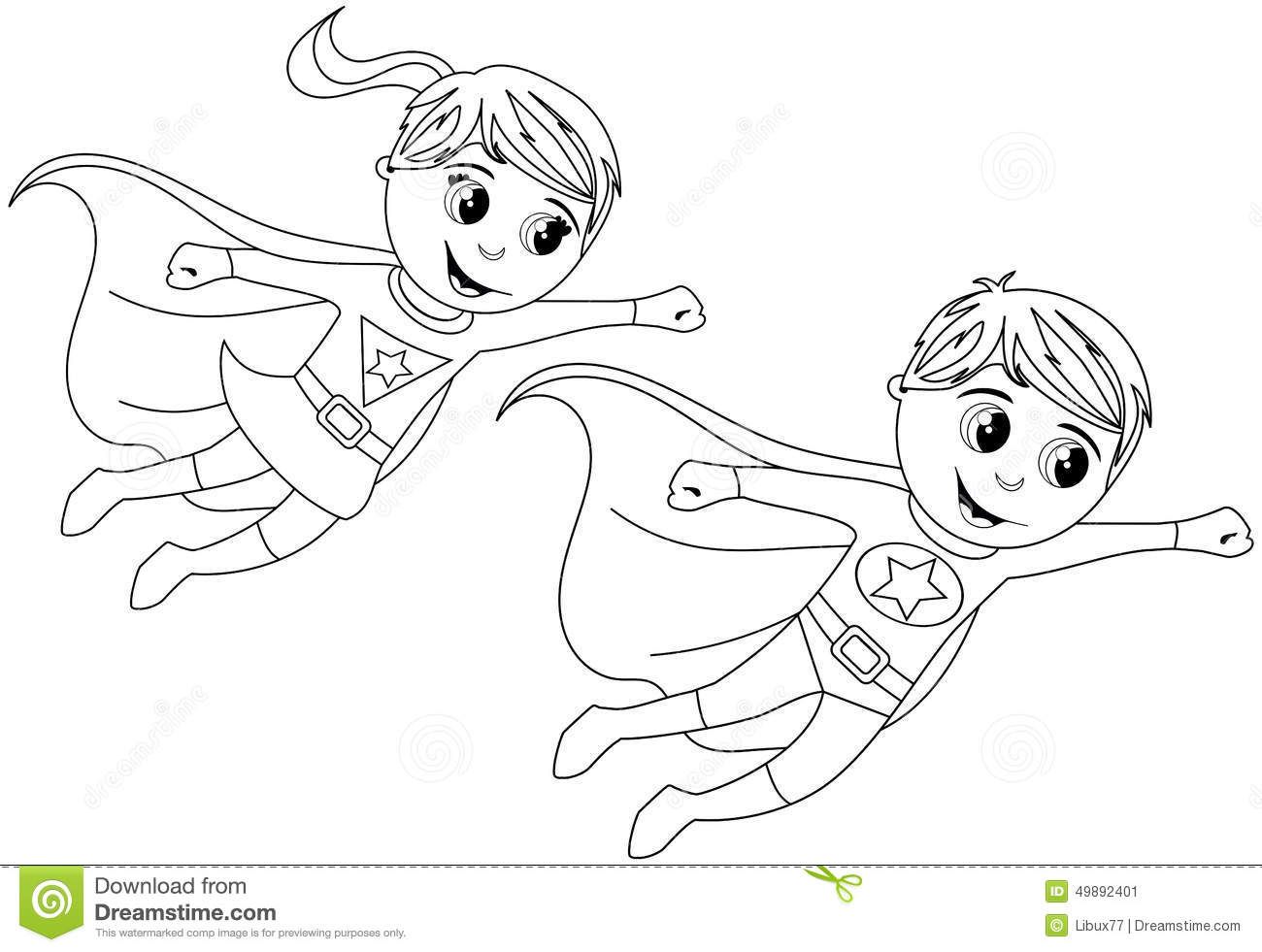 Happy superhero kid kids flying isolated coloring page superhero coloring pages superhero coloring superhero kids