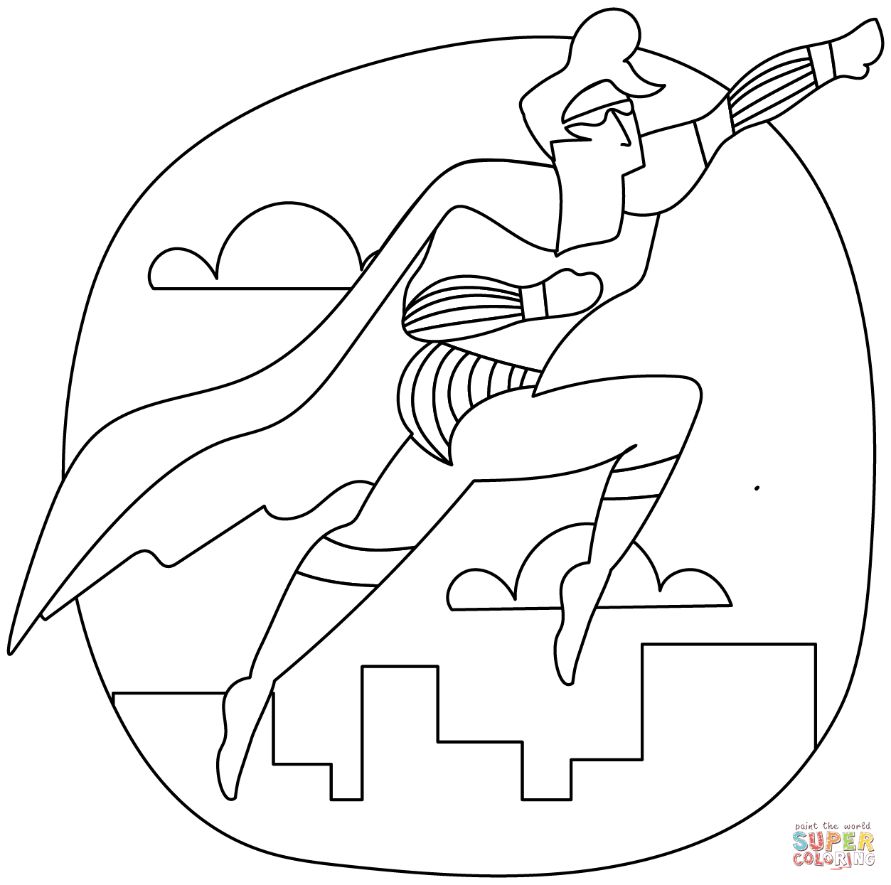 Superhero coloring page free printable coloring pages