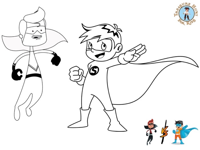 Superhero coloring page