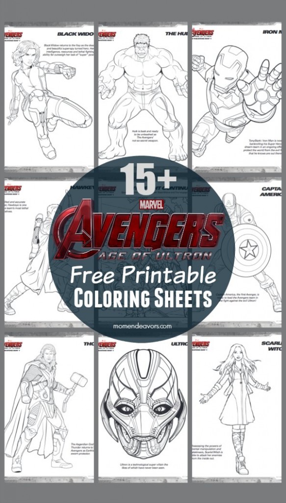 Avengers age of ultron free printable superhero coloring sheets