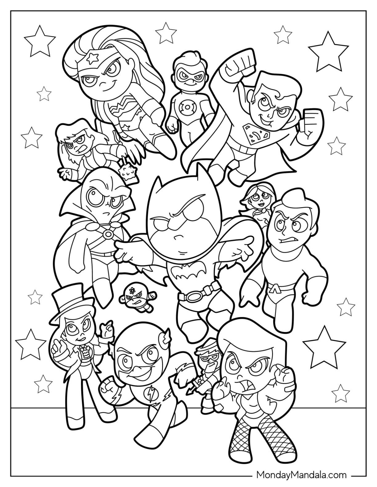 Justice league coloring pages free pdf printables