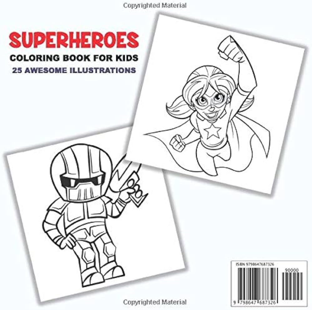 Superheroes coloring book for kids fun coloring pages for boys and girls ages