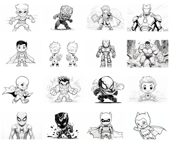 Superheroes coloring pages super heroes coloring book super hero for coloring for kids superheroes for coloring for boy printable pages instant download