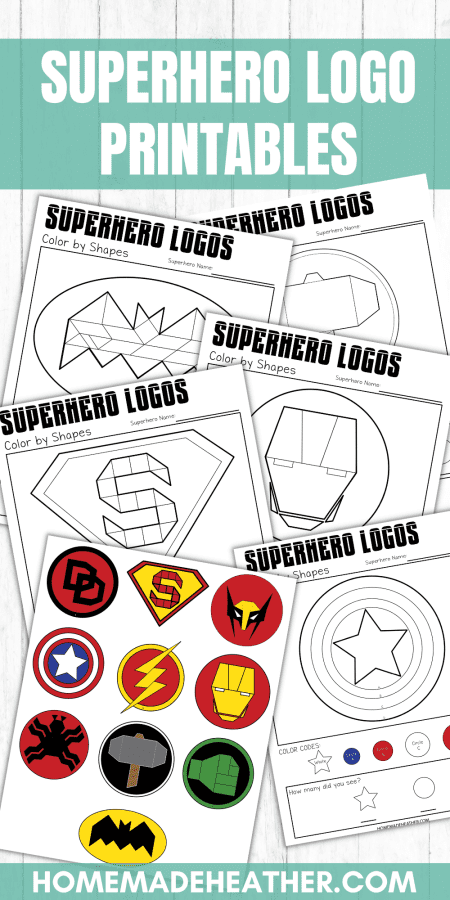 Free superhero logo activity printables homemade heather