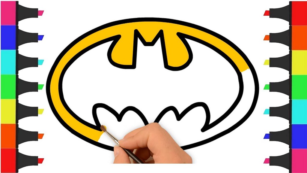 Batman logo coloring pages for kids â how to draw batman lâ