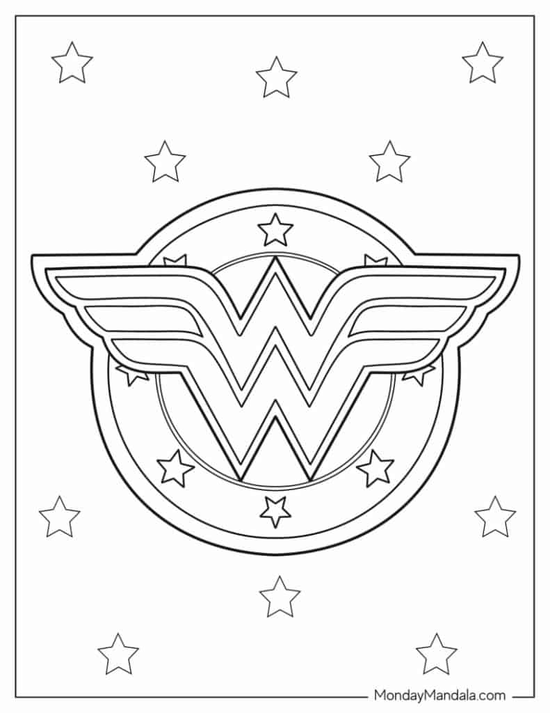 Wonder woman coloring pages free pdf printables