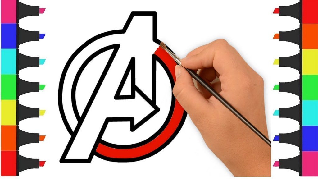 Avengers logo coloring pages for kids â avengers endgameâ