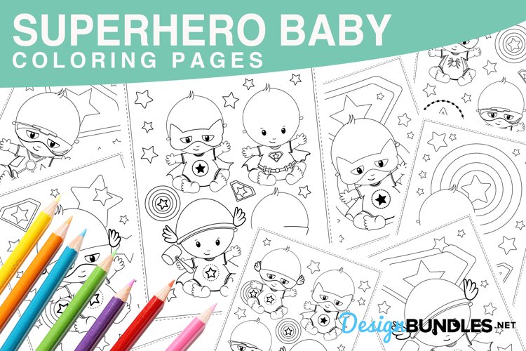 Superhero baby coloring pages