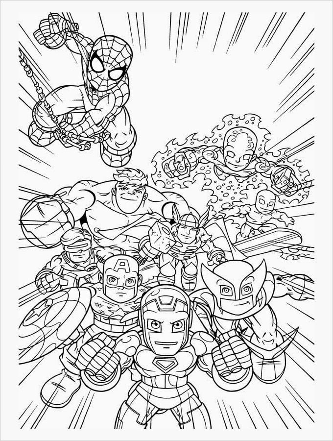 Superhero coloring pages