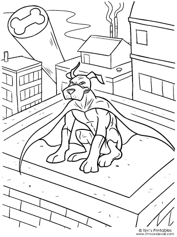 Superhero dog coloring page â tims printables