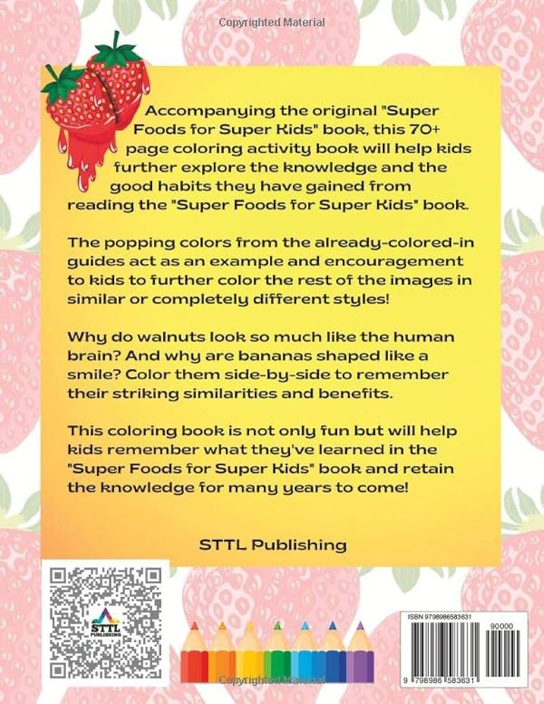 Super foods for super kids coloring book by hale joy k