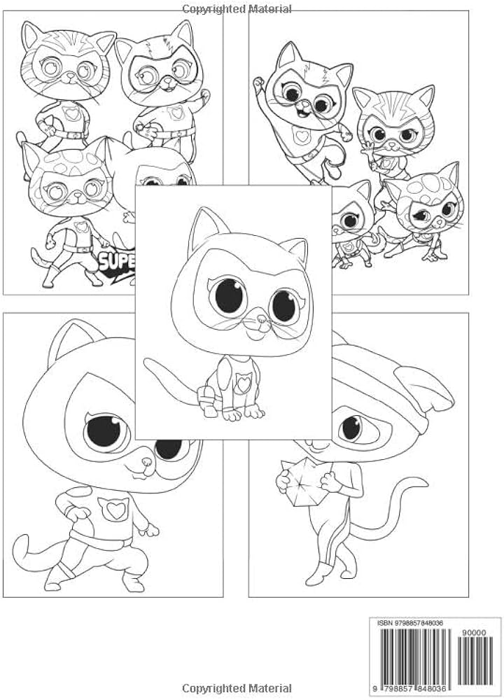 Power kitties coloring book cute and funny ts for super fan kids boys girls ages