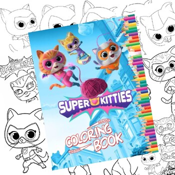 Super kitties coloring pagessuper kitties coloring book printable for kids