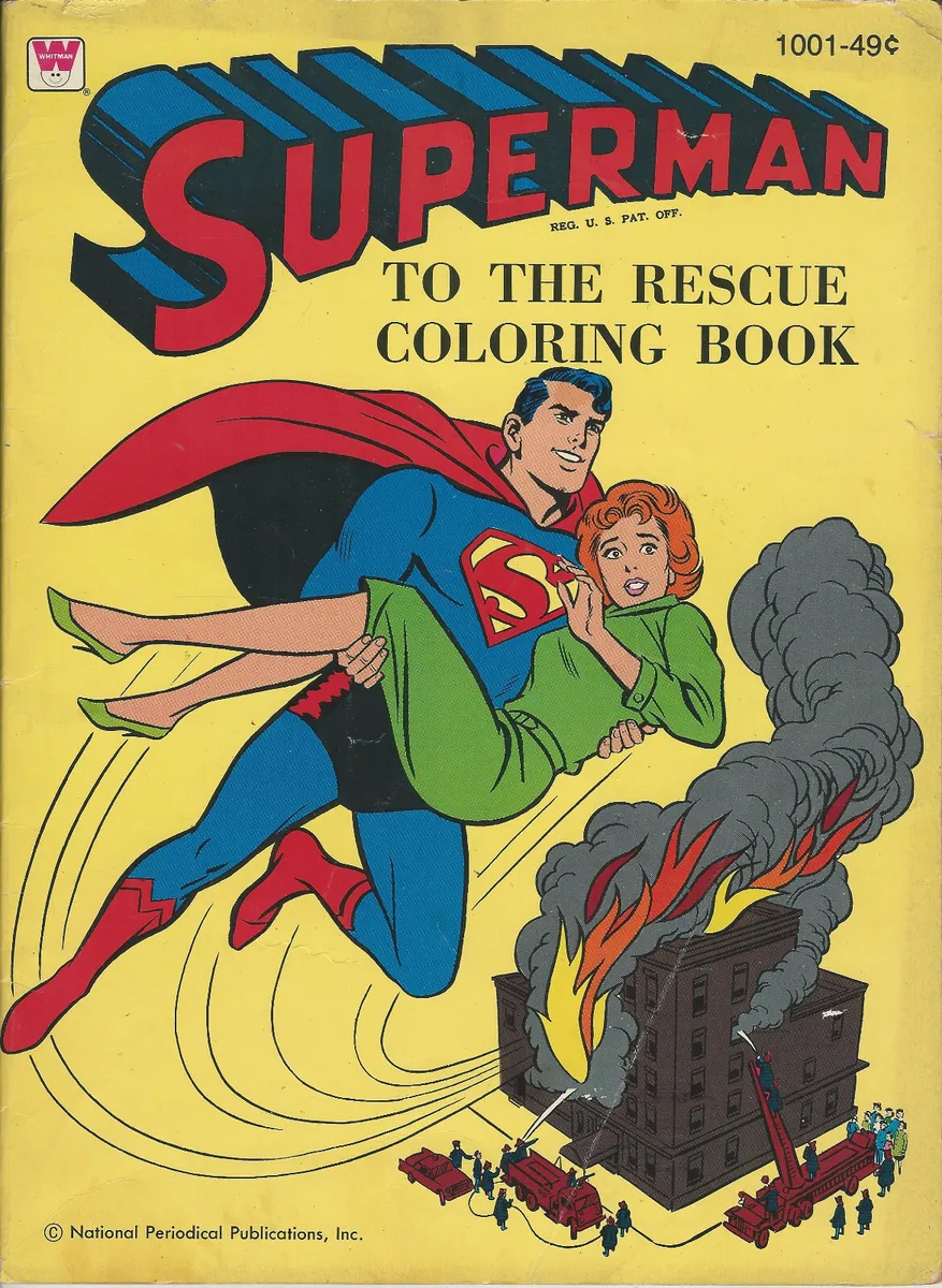 Coloring book superman to the rescue whitman pages marked