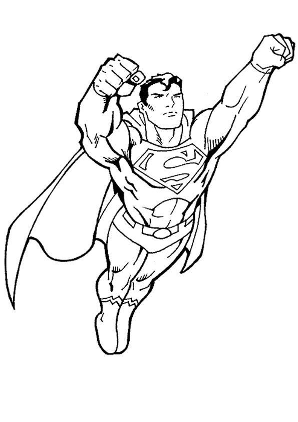 Coloring pages flying superman coloring page